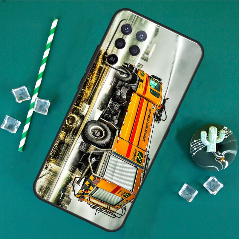 Fire Truck Case For Oppo A80 A40 A60 A16 A76 A96 A91 A15 A17 A74 A94 A54 A57S A18 A38 A58 A78 A98 Cover