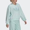 Women's Adidas Originals Sweatshirts Women's Mint Green Crew Neck Moderate Straight Fit