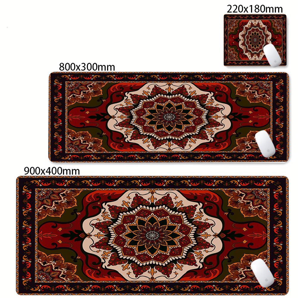 Retro Persian Pattern Mouse Pad Large AntiSlip Rubber Gaming Mousepad Durable Table Mat Edge Office And Gamer Long Desk Mats