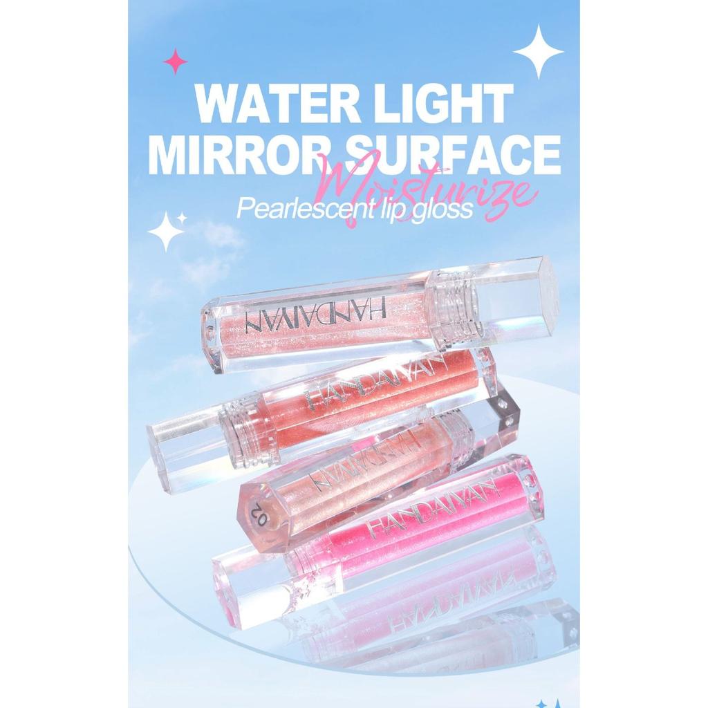 HANDAIYAN Перламутровый блеск для губ, легкая текстура, водостойкий, устойчивый к поту и не скатывающийся, подходит для ежедневных поездок на работу и вечеринок.