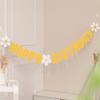 Non Woven Daisy Banner Birthday Party Decoration Hanging Flag Durable Happy Birthday Banner