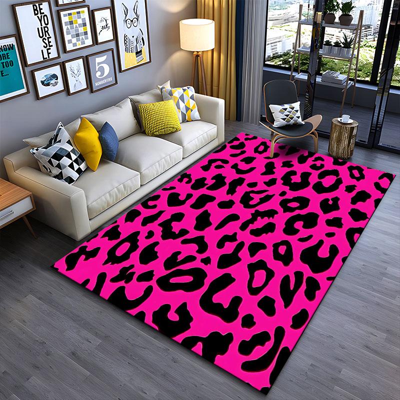 Pink Leopard Print Pattern suitable as a non-slip mat for the living room or bedroom sofa