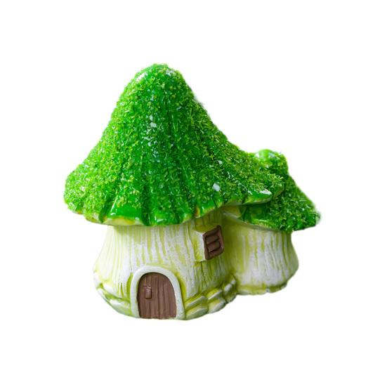 Фигурка грибного домика из смолы для DIY террариума и аквариума, милый сказочный садовый орнамент, миниатюрное настольное украшение для дома, офиса, вечеринки, уникальное
