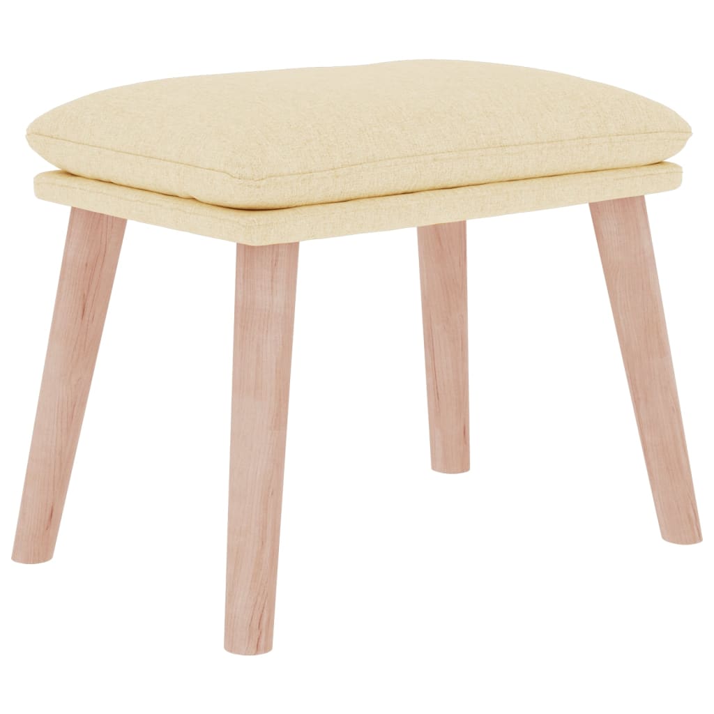 Footstool Cream 45x29.5x35 cm Fabric
