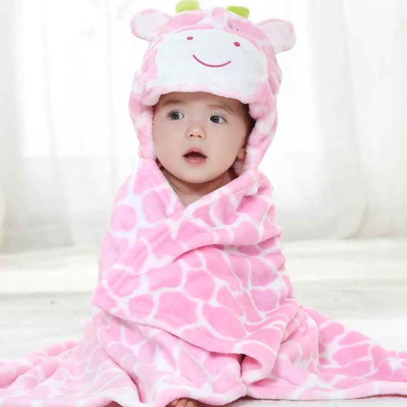 Детская одежда Банное полотенце с капюшоном Халат из коровы Плащ с мультяшными животными Фланелевое банное полотенце Одеяло.