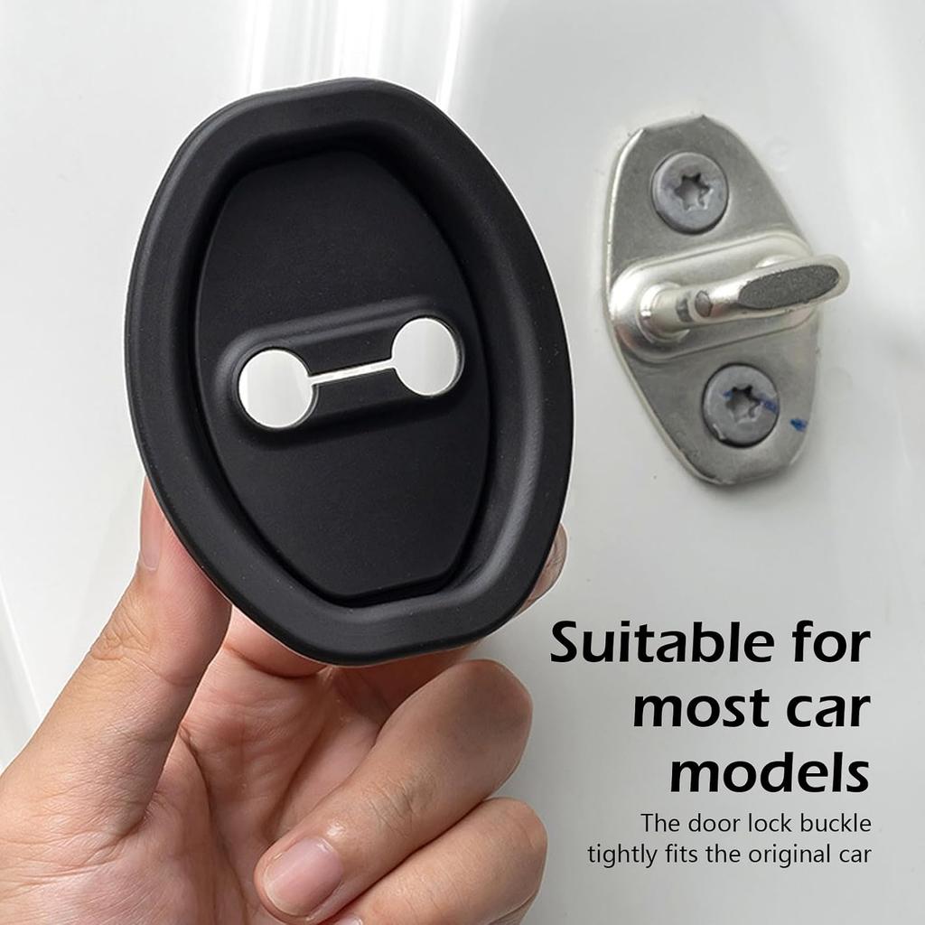 2 PCS Door Latch Protective Cover, Silicone Door Lock Shockproof Cover, Automotive Lock Silent Decorations, Universal for Most Cars, Trucks, SUVs