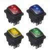 4pcs 3 Position On-Off-On 6Pin DC 12V Waterproof Car Boat LED Durable Rocker Power Switch With Backlight