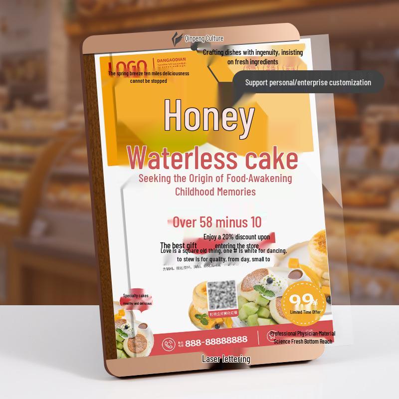 Acrylic A4 Table Card Display Stand for Menus & Ads