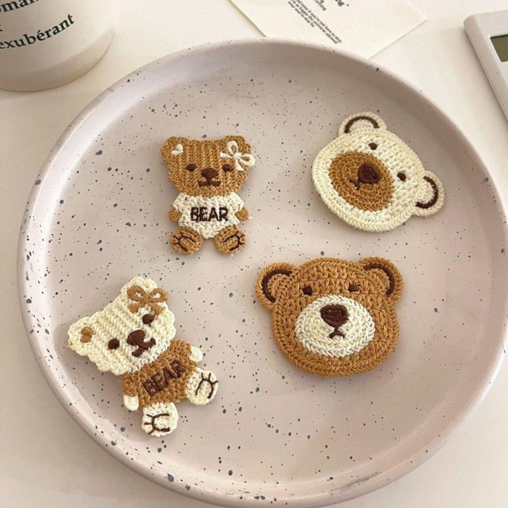 For Clothes Mini Bear Animal DIY Cartoon Embroidery Stickers Badge Appliques Patch