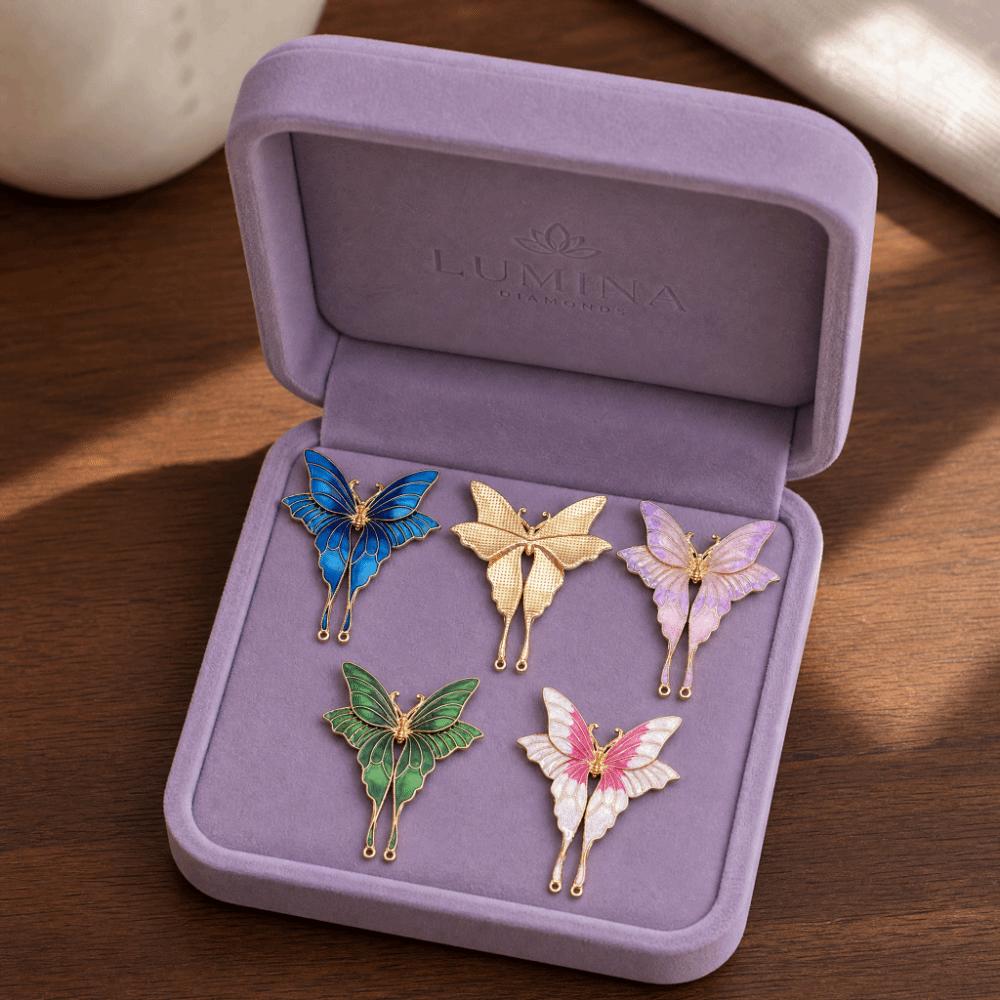 Alloy Material Butterfly Clothing Accessories Butterfly Brooch Pendant For Jewelry Making