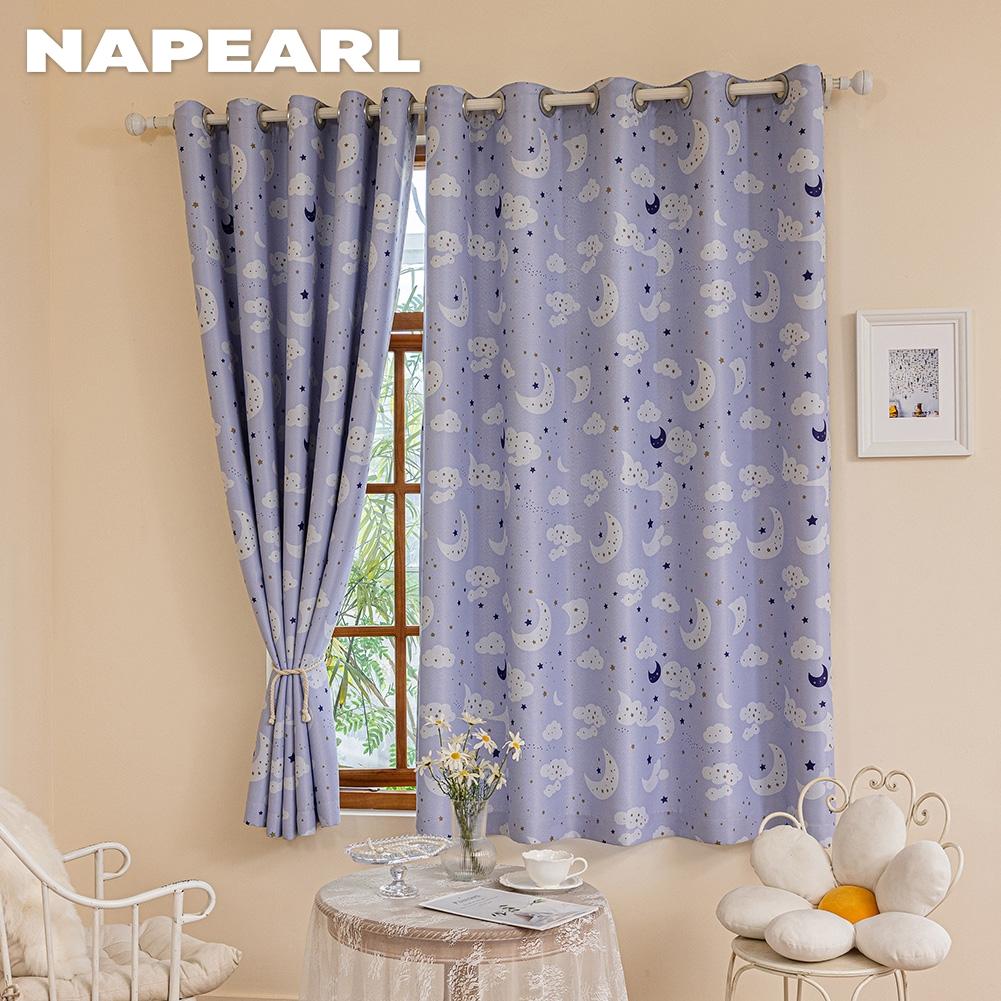 1 шт. NAPEARL 70-80% затемнение принт ночной небо узор короткие шторы для спальни гостиная домашний декор