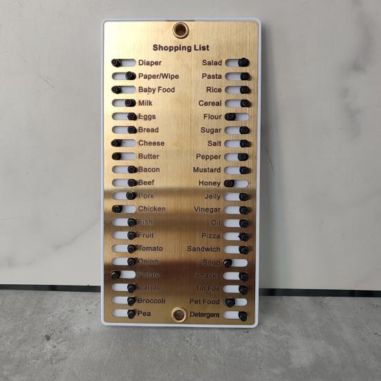 Список покупок, доска для напоминания с подвижным ползунком, многоразовая настенная подвеска для кухни, металлический список покупок, раздвижная таблица, контрольный список