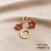 New Fashion Flower Hanging Earrings for Women Pink White Translucent Petals Crystal Imitation Pearl Female Dangle Earrings