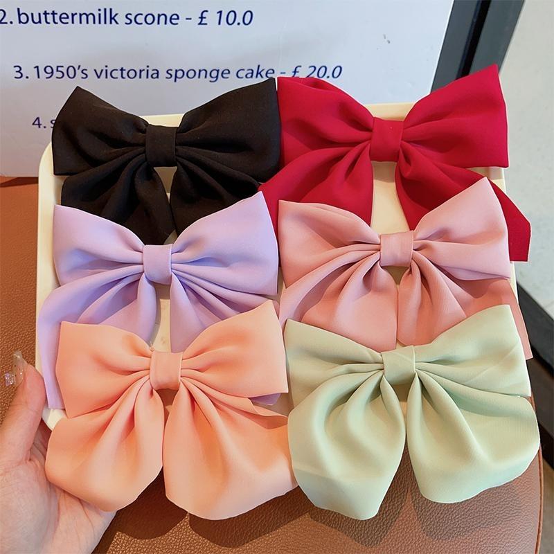 Элегантные заколки для волос с бантом из ленты, корейские простые заколки-бабочки с бантом, шпильки для волос для женщин и девочек, боковые заколки для волос, аксессуары для волос