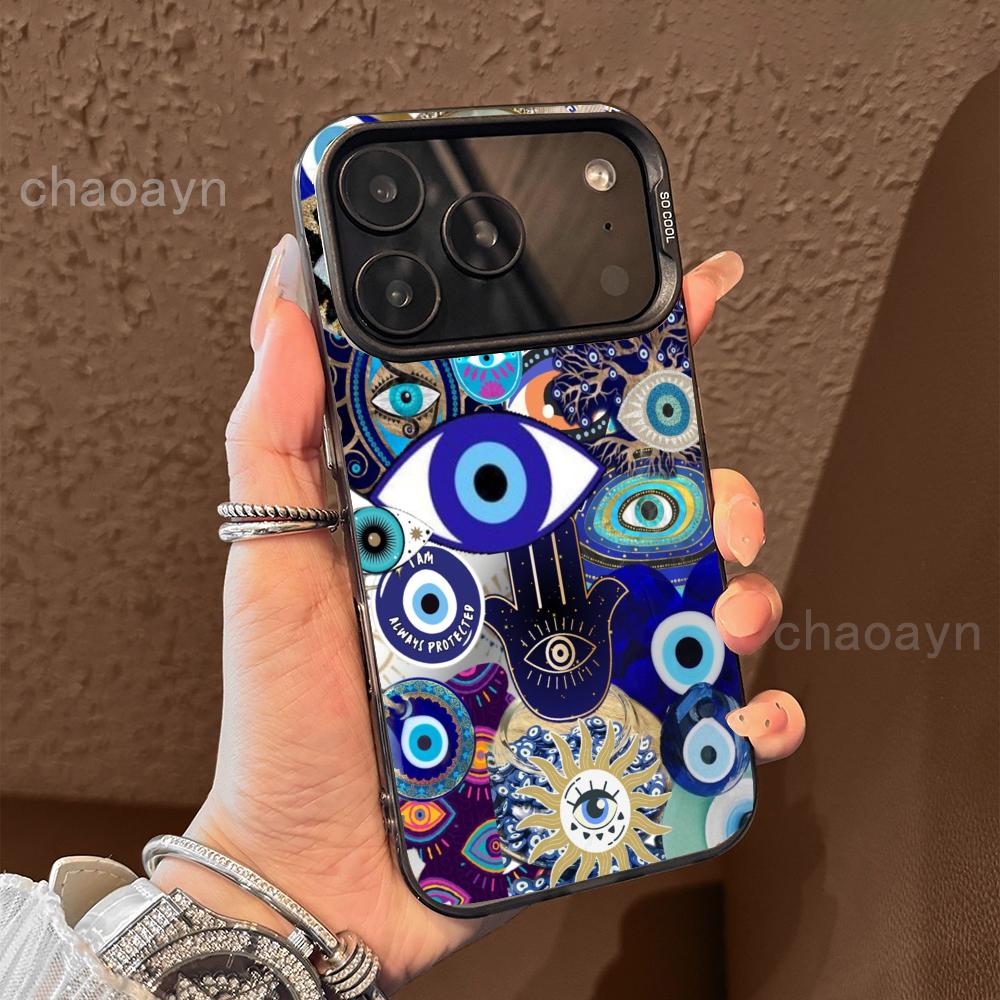 Синий глаз-оберег Чехол для телефона чехол для iPhone17 16 15 14 13 12 11 Pro/ Max/Plus ударопрочная задняя крышка защита от отпечатков пальцев