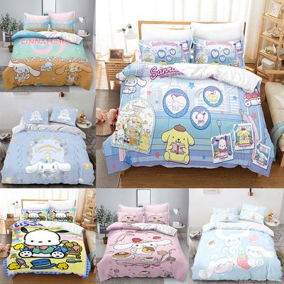 Sanrio Pom Pom Purin Cinnamoroll Комплекты постельного белья Одеяло Квилт Покрывало Пододеяльник Наволочка Наборы из 2-3 предметов Детский Взрослый размер
