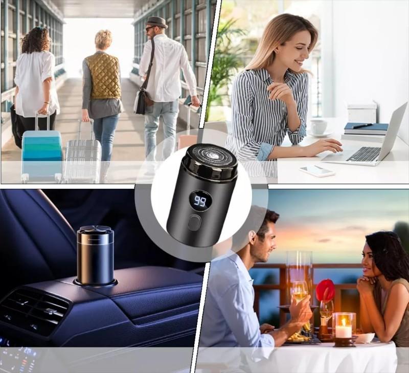 Электрическая мини-бритва, перезаряжаемая, для мытья всего тела, для путешествий, в автомобиле, портативная мужская бритва, безболезненный беспроводной триммер, нож для лица и бороды