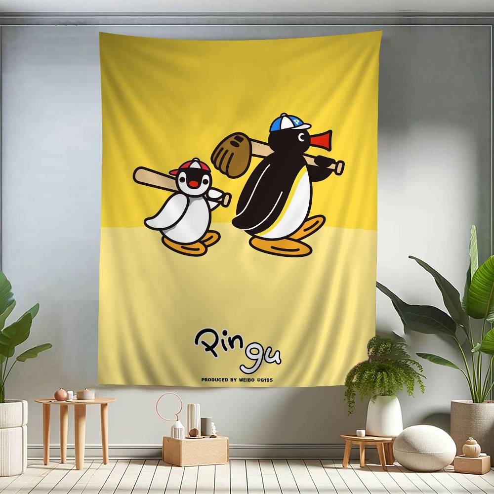 Cartoon Cute PPingu Penguin Colorful Tapestry Wall Hanging Bohemian Wall Tapestries Mandala Wall Hanging Sheets