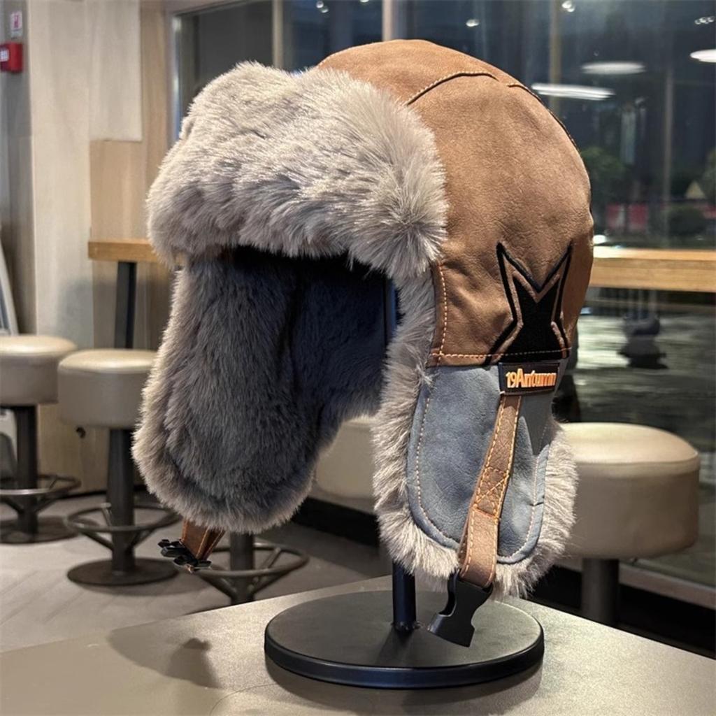 Winter Men's Winter Lei Feng Hat Korean Version Trendy Women's Ear Protection Hat Cat Embroidery Autumn and Winter Mask Hat