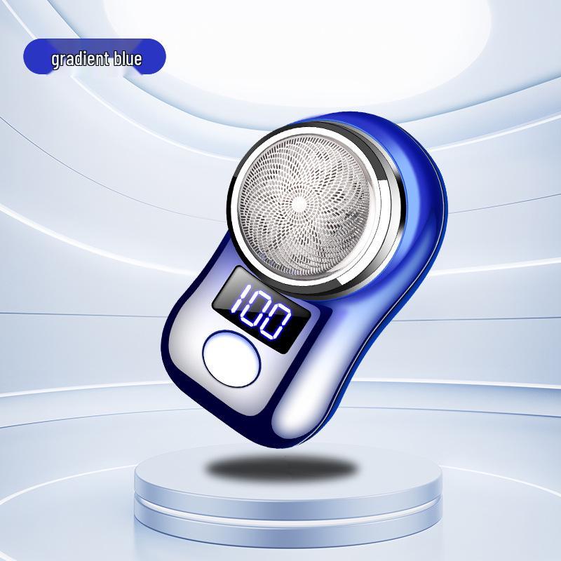 Portable Mini Electric Shaver with Power Display & Washable Beard Trimmer