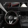 1PC Car Full Leather Stitching Line Steering Wheel Cover Car Steering Wheel Anti Slip Decoration Cover Auto Interior Accessories