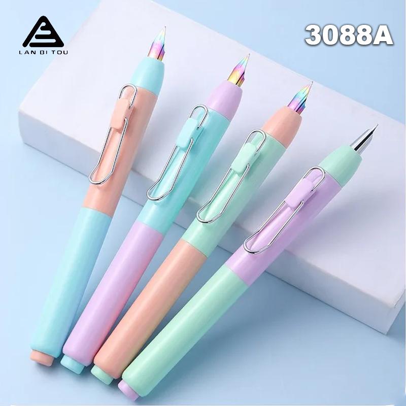 Lanbitou 3088A Нажимная перьевая ручка Выдвижной колпачок Разноцветный Колпачок с колпачком/EF перо Роскошные ручки Письменные Офисные Школьные принадлежности Канцелярские товары
