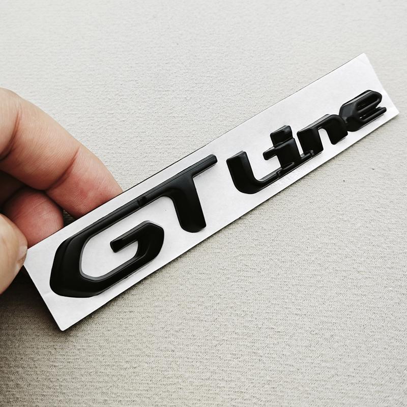 OQUP8 3D Metal Chrome Logo GT Line Emblem Badge For Peugeot 2008 301 307 308 408 3008 508 208 Car Rear Trunk Fender Styling Decoration