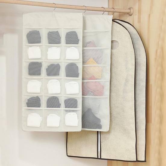 Wardrobe Bra Organizer 30 Pockets Large Capacity 3 Colors Useful Double Sided Hanging Closet for Bedroom