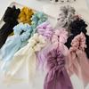 Hair Rubber Band Thin Chiffon Bow Ribbon Hair Accessories Tassel Large Intestine Ring Women's Headdress Fabric Hair Ring Braided Hair