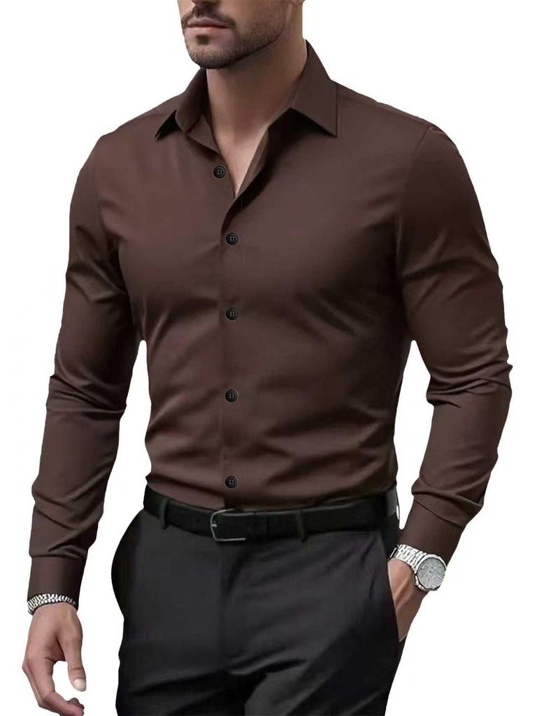 Professional Slim Fit Plus Size Workwear: Long Sleeve White & Short Sleeve Black Shirts