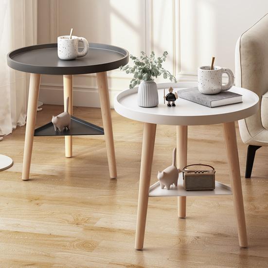 Yousheng Round End Table with 3-Legs Heavy Duty Detachable Mini Desk Bedroom Kitchen Living Room Small Space Sofa Bedside Nightstand Side Coffee Table