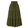 Women's Fashion Solid Color Floral Lace Elastic Waist Loose Long Skirt