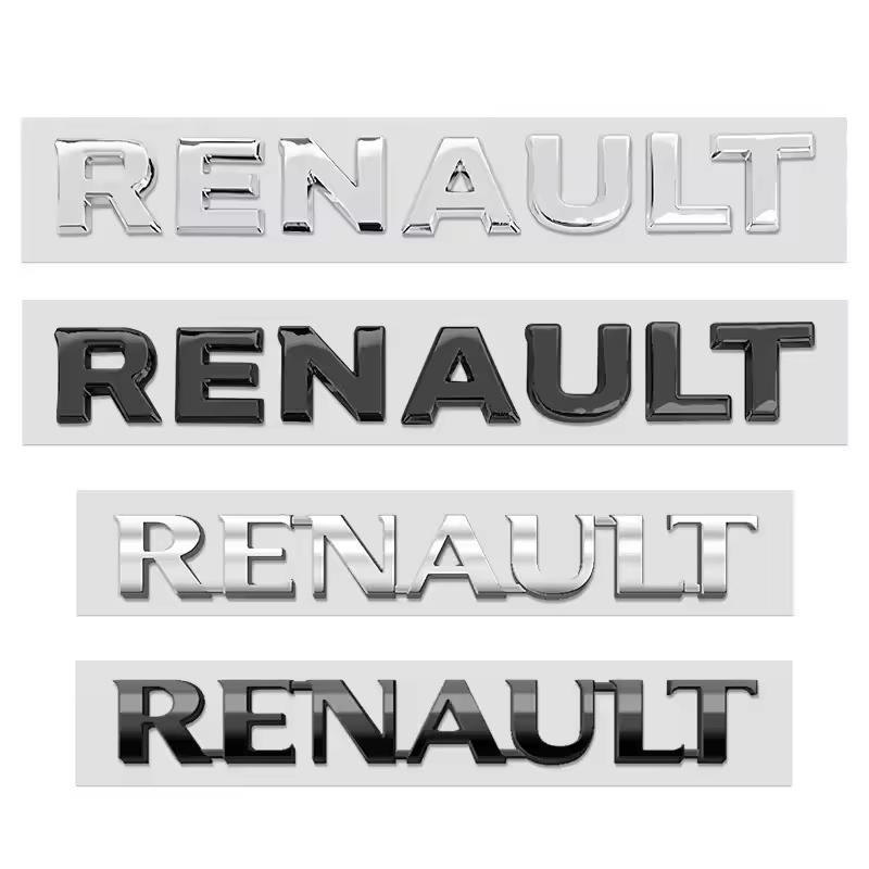 1PC Renault Car Tail Letter Logo Sticker Decoration Accessories For Renault Clio Sandero Captur Megane R5 4 E-tech Scenic QM6 Y555