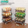 3 Tier Fruit Vegetable Basket,Rolling Pantry Snack Organizer Cart On Wheels for Under Pantry Shelves,Stackable Wire Kitchen Rack