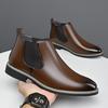 2025 Spring and Autumn Polished Men's Boots Fashionable Retro British Martin Boots Hot Sale Large Size Men's Chelsea Boots