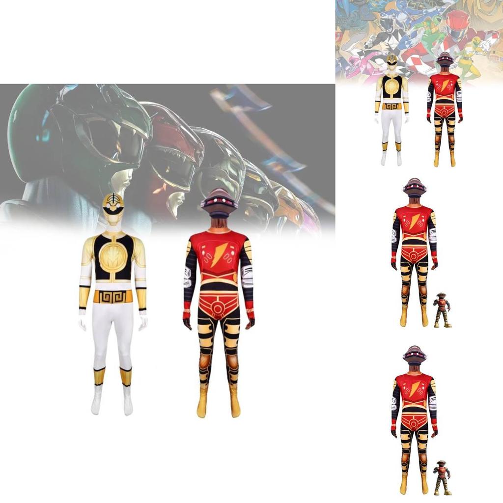 Mighty Morphin Power Rangers Dinosaur Jumpsuit For Kids Cosplay Events And Halloween