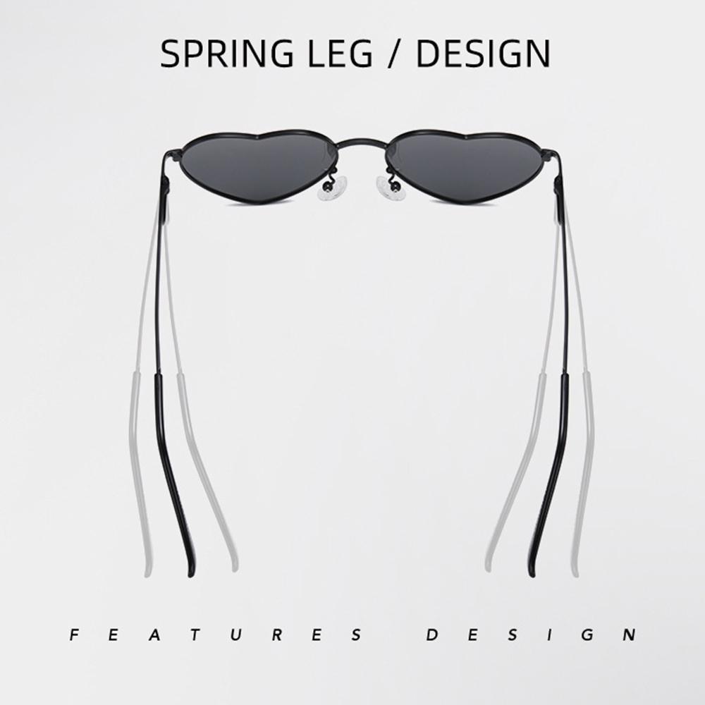Metal Frame UV400 Protection Heart-Shaped Glasses Women Heart Sunglasses Eyewear Polarized Glasses