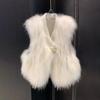 Fashionable Furry Eco-friendly Fur Vest Jacket for Women Winter New Style Design Vest Outer Wear
