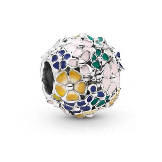 925 Sterling Silver Green Series Flower Tree Apple Pendant Diy Fine Beads Fit Original Fashion Charms Bracelet Women Jewelry