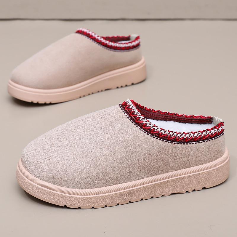 Обувь Женская хлопковая обувь Зимние ботинки Флисовые утепленные хлопковые ботинки На одном педале Домашние женские короткие ботинки