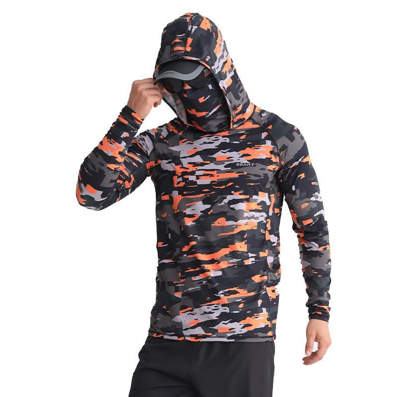 UV Protection Hooded Sun Jacket Fishing Hiking Running Breathable Quick Dry Loose Fit Outdoor Wear