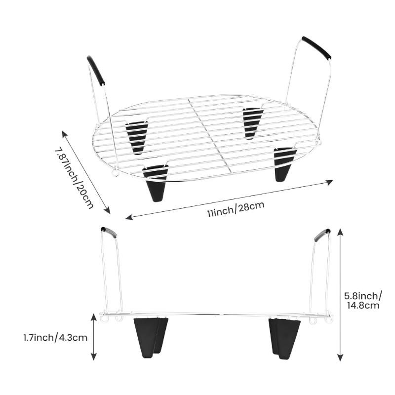 Set Of 1 Universal Cooking Rack Compatible 8.5 Quart Slow Cookers From Premium Stainless Steels featurings Safety