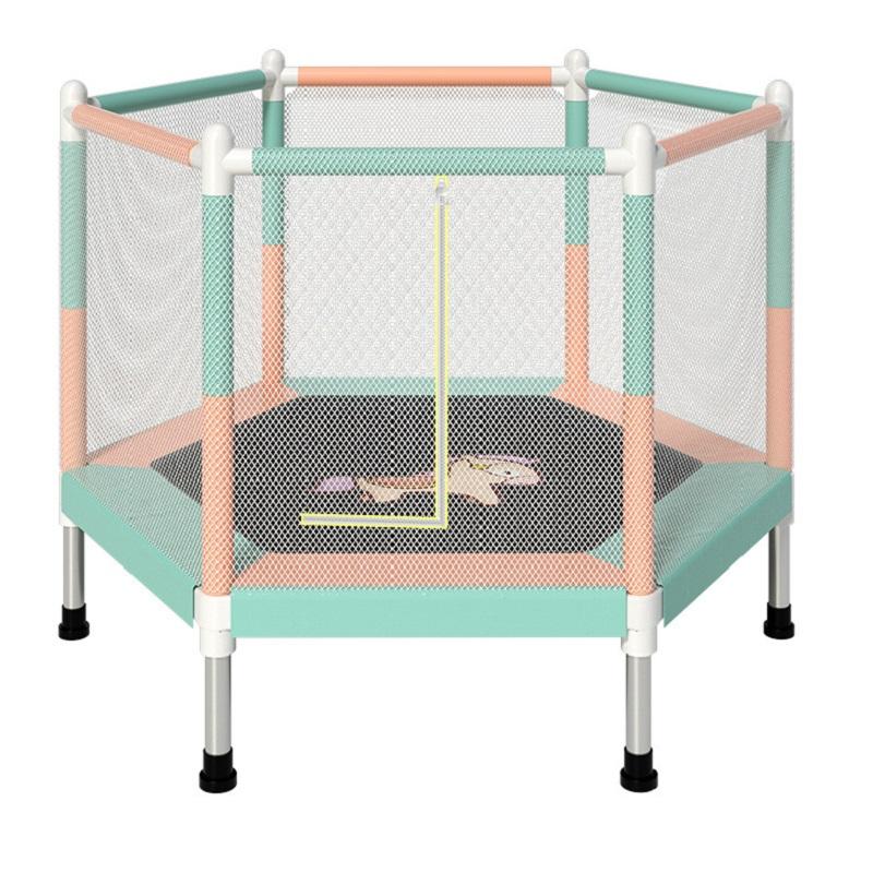 48-дюймовый шестиугольный батут для упражнений для детей с защитной сеткой, прыжковая кровать для спортивных развлечений в помещении