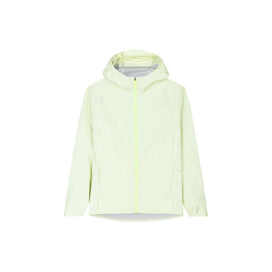 Anta Running Series Solid Color Zipper Hooded Sports Jacket Women Jackets Lemon-Green 162425607-2