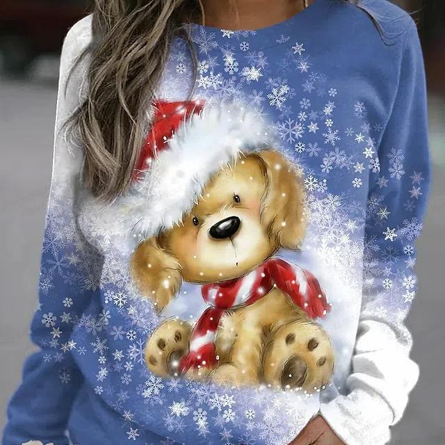 Women's T-shirt Dog 3d Print Sweatshirt T-shirt Women Fashion Crewneck Hoodie Kawaii Animal Sweats Women Tracksuit Girl Coats Sudaderas