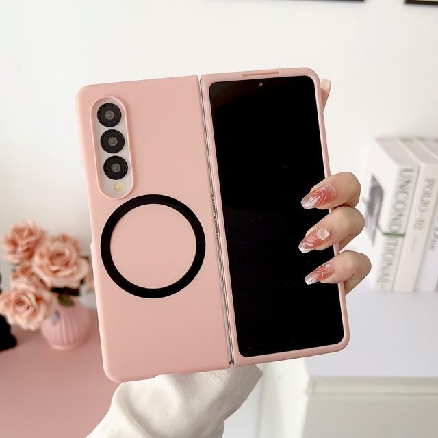 Skin Feel Case For Samsung Galaxy Z Fold 3 4 Fold4 For Magsafe Magnetic Wireless Charging Zfold3 Protection Shockproof Cover