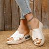 Wedge Heel Sandals Women's  Summer New Fashion Muffin Open-toe Fairy Style Outside Wear Thick-soled Shoes Women
