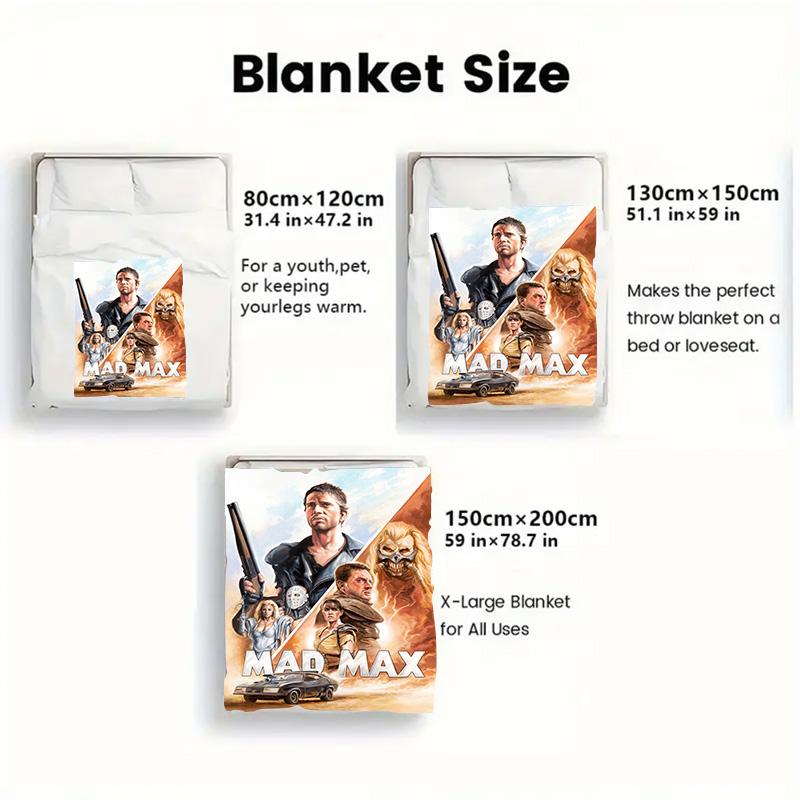 Mad Max 2D Flat Pattern Flannel Blanket High quality All Seasons Warmth and Comfort Perfect for Christmas Gifts.DMT0925542