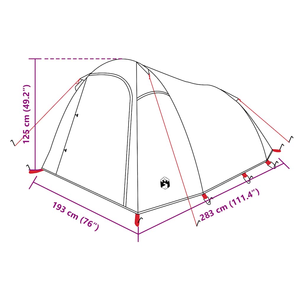 Tunnel Camping Tent for 3 Persons White & Dark Waterproof