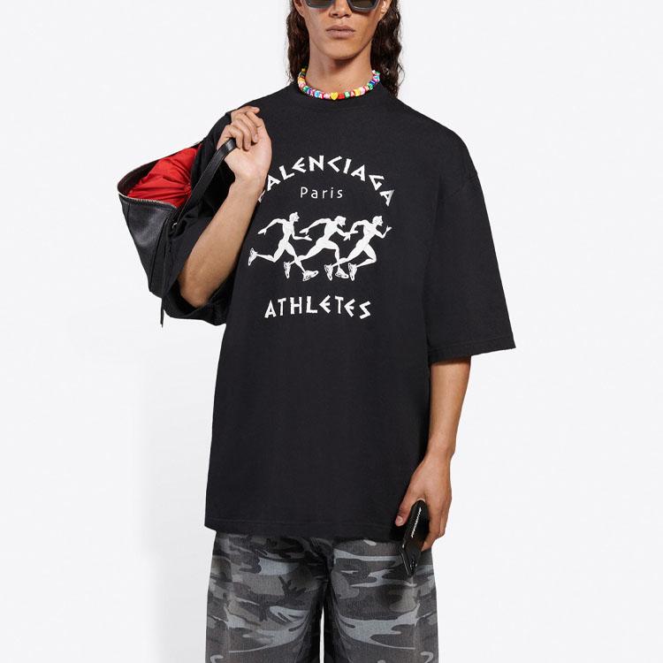 Balenciaga T Shirt Loose Fit Men's Black 641614TJVK61070